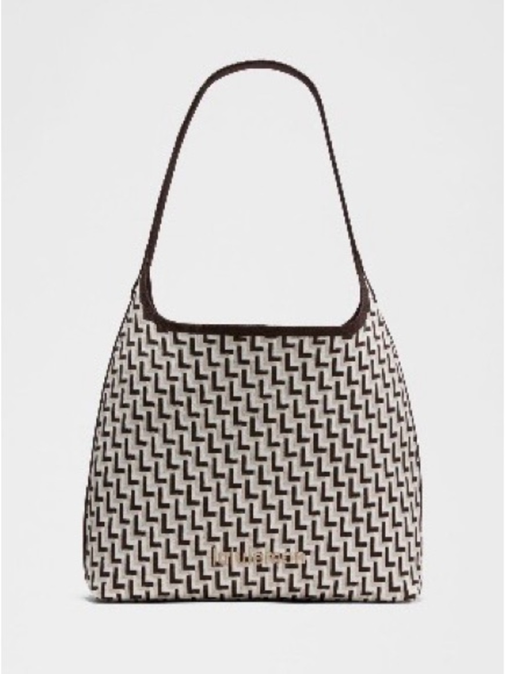 Woven Pattern Shoulder Bag in Brown, Tan, and White - Picture 1 of 1